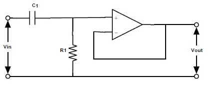 图：有源高通滤波器电路