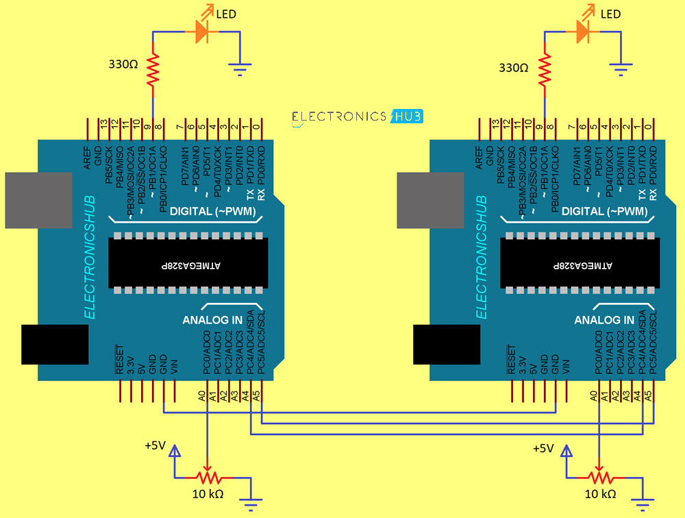 Arduino-I2C-Communication-Circuit
